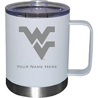 White West Virginia Mountaineers 12oz. Personalized Stainless Steel Lowball with Handle