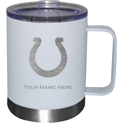 White Indianapolis Colts 12oz. Personalized Stainless Steel Lowball with Handle