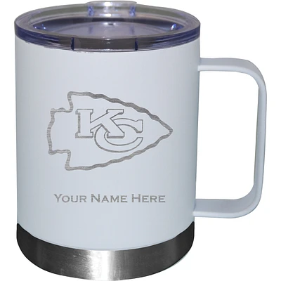 White Kansas City Chiefs 12oz. Personalized Stainless Steel Lowball with Handle