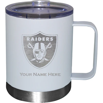 White Las Vegas Raiders 12oz. Personalized Stainless Steel Lowball with Handle