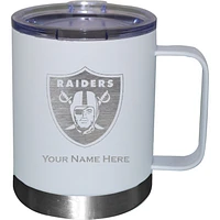 White Las Vegas Raiders 12oz. Personalized Stainless Steel Lowball with Handle