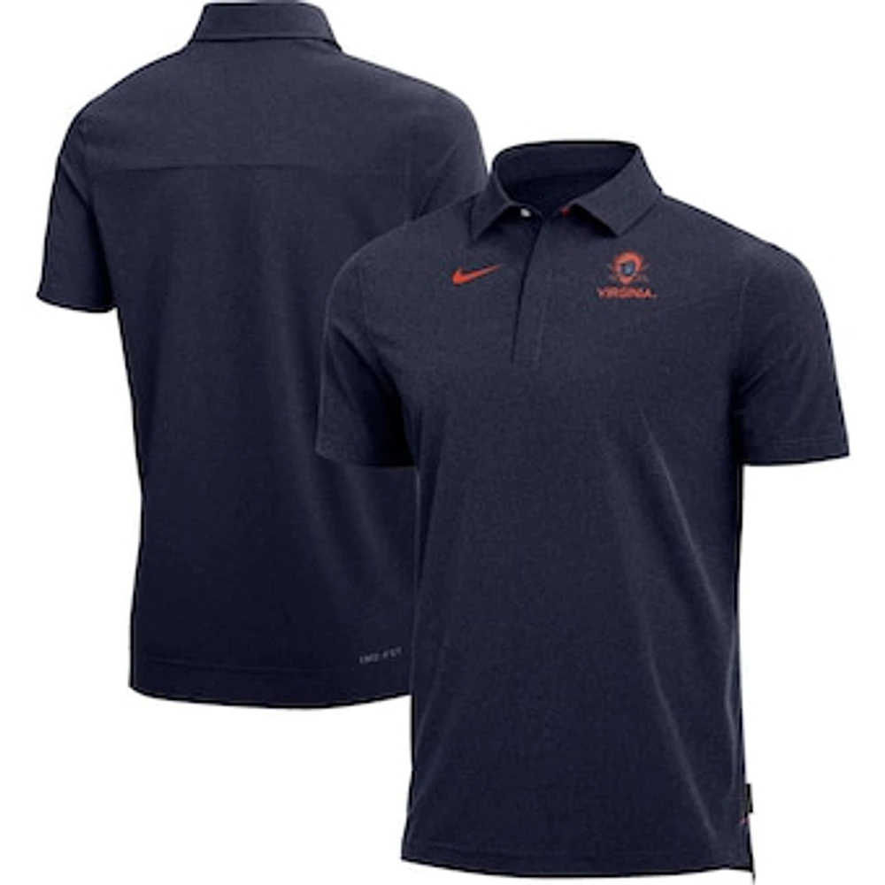 Men's Nike Heathered Navy Virginia Cavaliers 2022 Coach Performance Polo