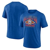 Men's Fanatics Heather Royal Philadelphia 76ers True Classics Power Phase Tri-Blend T-Shirt