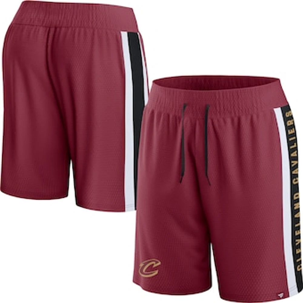 Men's Fanatics Wine Cleveland Cavaliers Referee Iconic Team Mesh Shorts