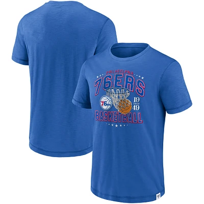 Men's Fanatics Royal Philadelphia 76ers Reinforce True Classics Vintage Slub T-Shirt