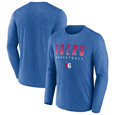 Men's Fanatics Heathered Royal Philadelphia 76ers Where Legends Play Iconic Practice Long Sleeve T-Shirt