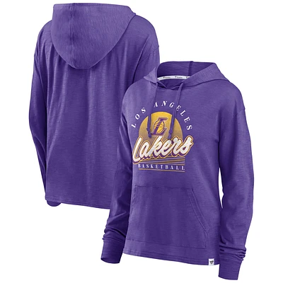 Women's Fanatics Purple Los Angeles Lakers Full Steam Slub Hoodie T-Shirt