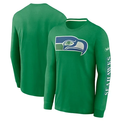 Men's Nike Green Seattle Seahawks Fashion Tri-Blend Long Sleeve T-Shirt