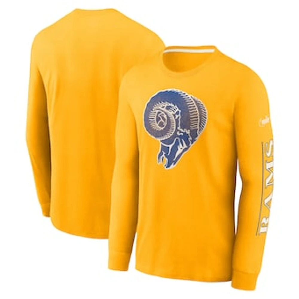 Men's Nike Gold Los Angeles Rams Fashion Tri-Blend Long Sleeve T-Shirt