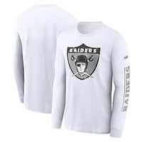 Men's Nike White Las Vegas Raiders Fashion Tri-Blend Long Sleeve T-Shirt