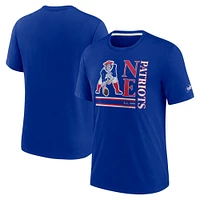 Men's Nike Royal New England Patriots Wordmark Logo Tri-Blend T-Shirt