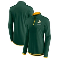 Women's Fanatics Green Athletics Worth The Drive Quarter-Zip Jacket