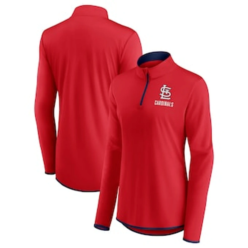 Women's Fanatics Red St. Louis Cardinals Worth The Drive Quarter-Zip Jacket