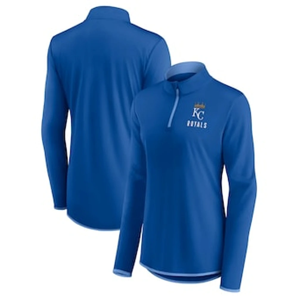 Women's Fanatics Royal Kansas City Royals Worth The Drive Quarter-Zip Jacket