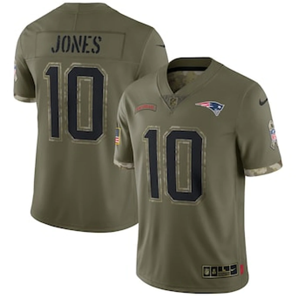 Men's Nike Mac Jones Olive New England Patriots Salute To Service Limited Jersey