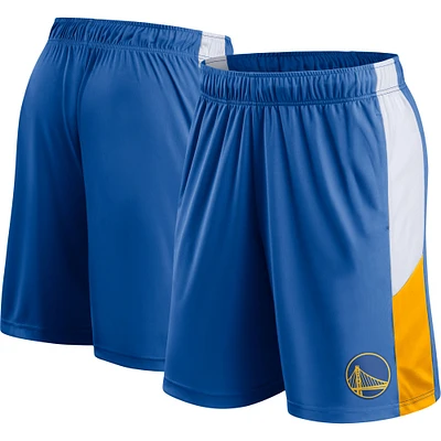 Men's Fanatics Royal Golden State Warriors Champion Rush Colorblock Performance Shorts