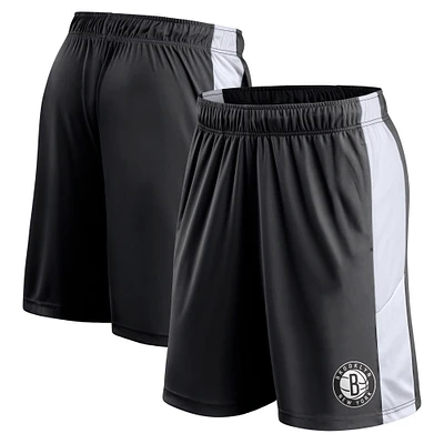 Men's Fanatics Black Brooklyn Nets Champion Rush Colorblock Performance Shorts