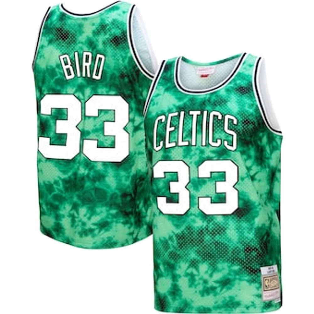 Men's Mitchell & Ness Larry Bird Kelly Green Boston Celtics 1985/86 Hardwood Classics Galaxy Swingman - Jersey