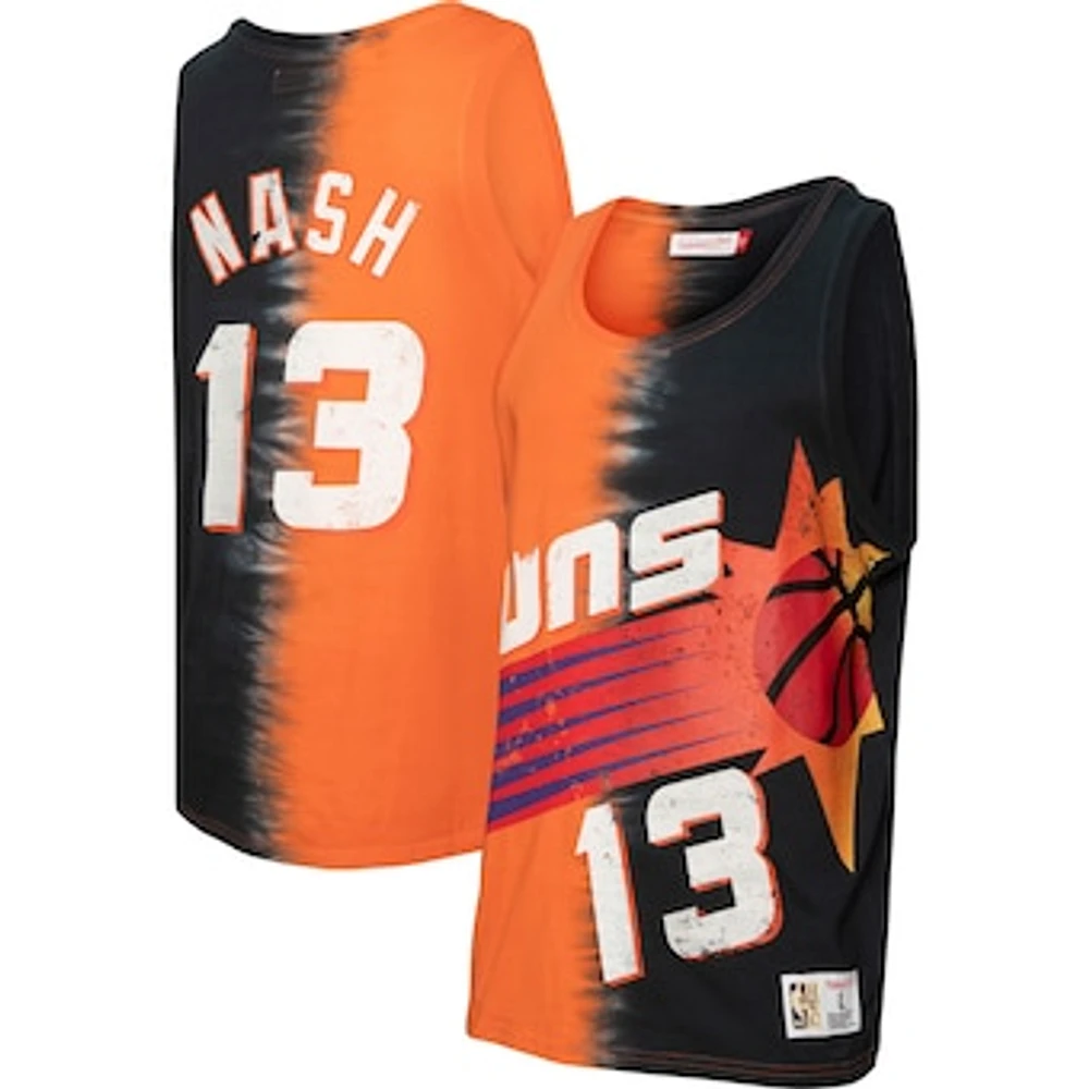 Men's Mitchell & Ness Steve Nash Orange/Black Phoenix Suns Hardwood Classics Tie-Dye Name Number - Tank Top