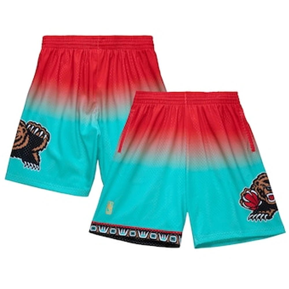 Men's Mitchell & Ness Red/Teal Vancouver Grizzlies - 1998/99 Hardwood Classics Fadeaway Swingman Shorts