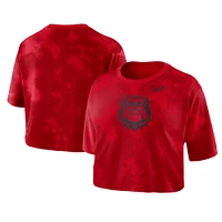 Women's Nike Red Georgia Bulldogs Tie-Dye Cropped T-Shirt