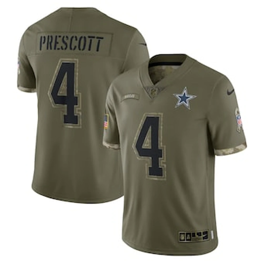 Men's Nike Dak Prescott Olive Dallas Cowboys 2022 Salute To Service - Limited Player Jersey