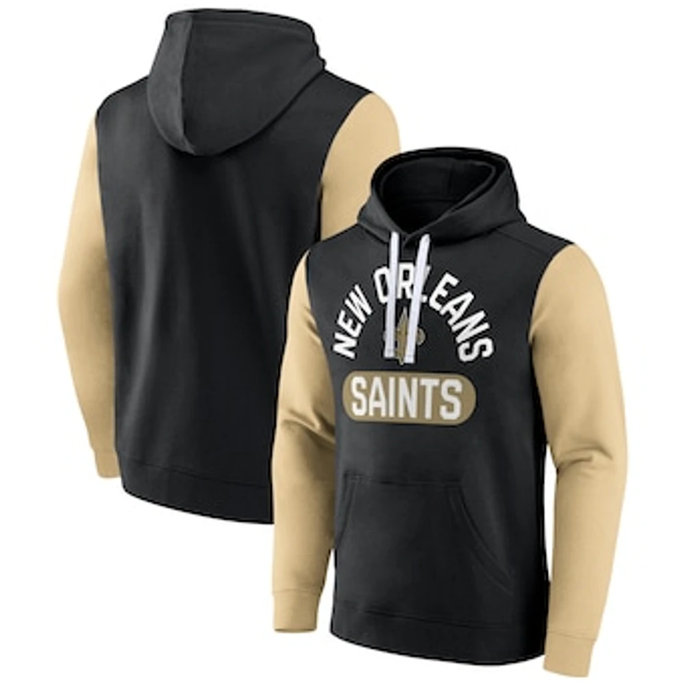 Men's Fanatics Black New Orleans Saints Extra Point Pullover Hoodie