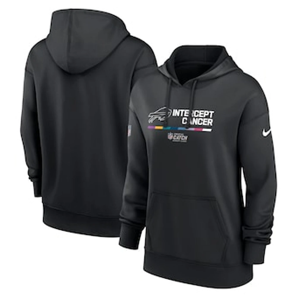 Women's Nike Black Buffalo Bills 2022 NFL Crucial Catch - Therma Performance Pullover Hoodie