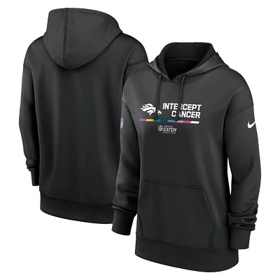 Women's Nike Black Denver Broncos 2022 NFL Crucial Catch - Therma Performance Pullover Hoodie