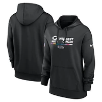 Women's Nike Black Green Bay Packers 2022 NFL Crucial Catch - Therma Performance Pullover Hoodie