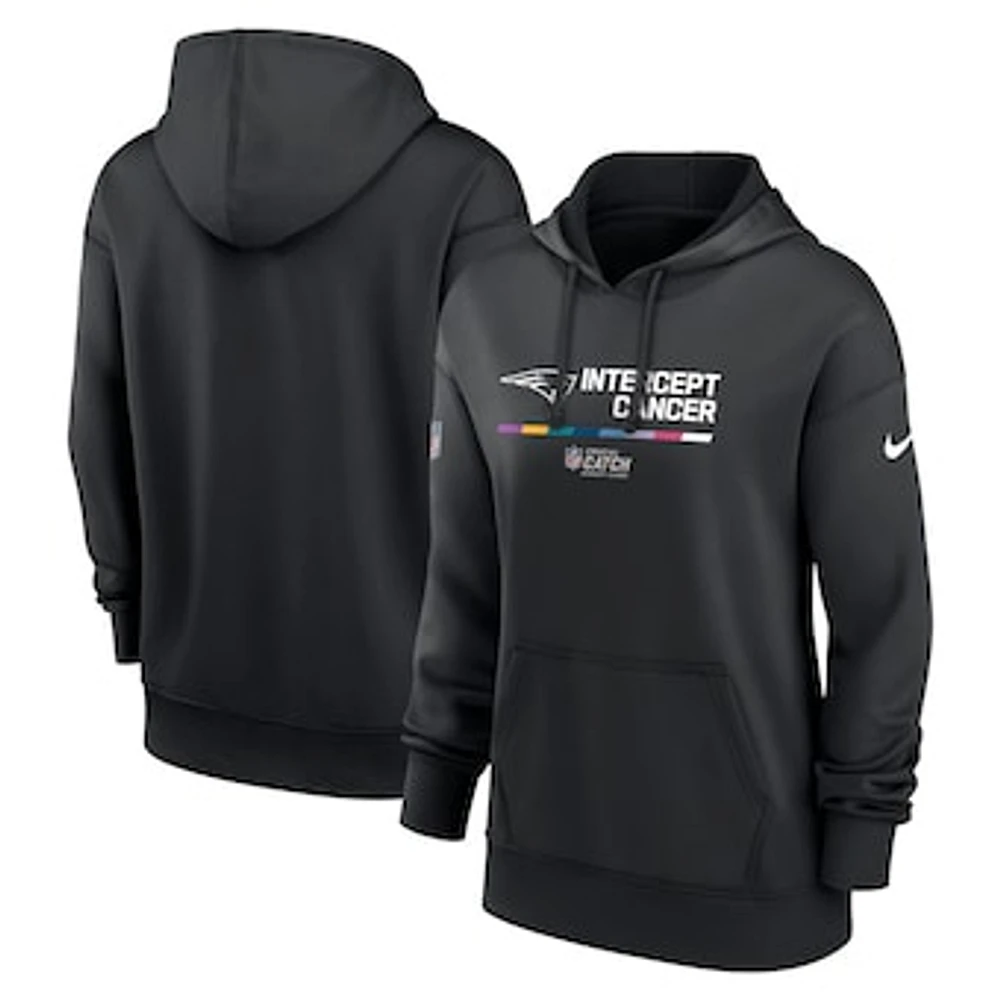 Women's Nike Black New England Patriots 2022 NFL Crucial Catch - Therma Performance Pullover Hoodie