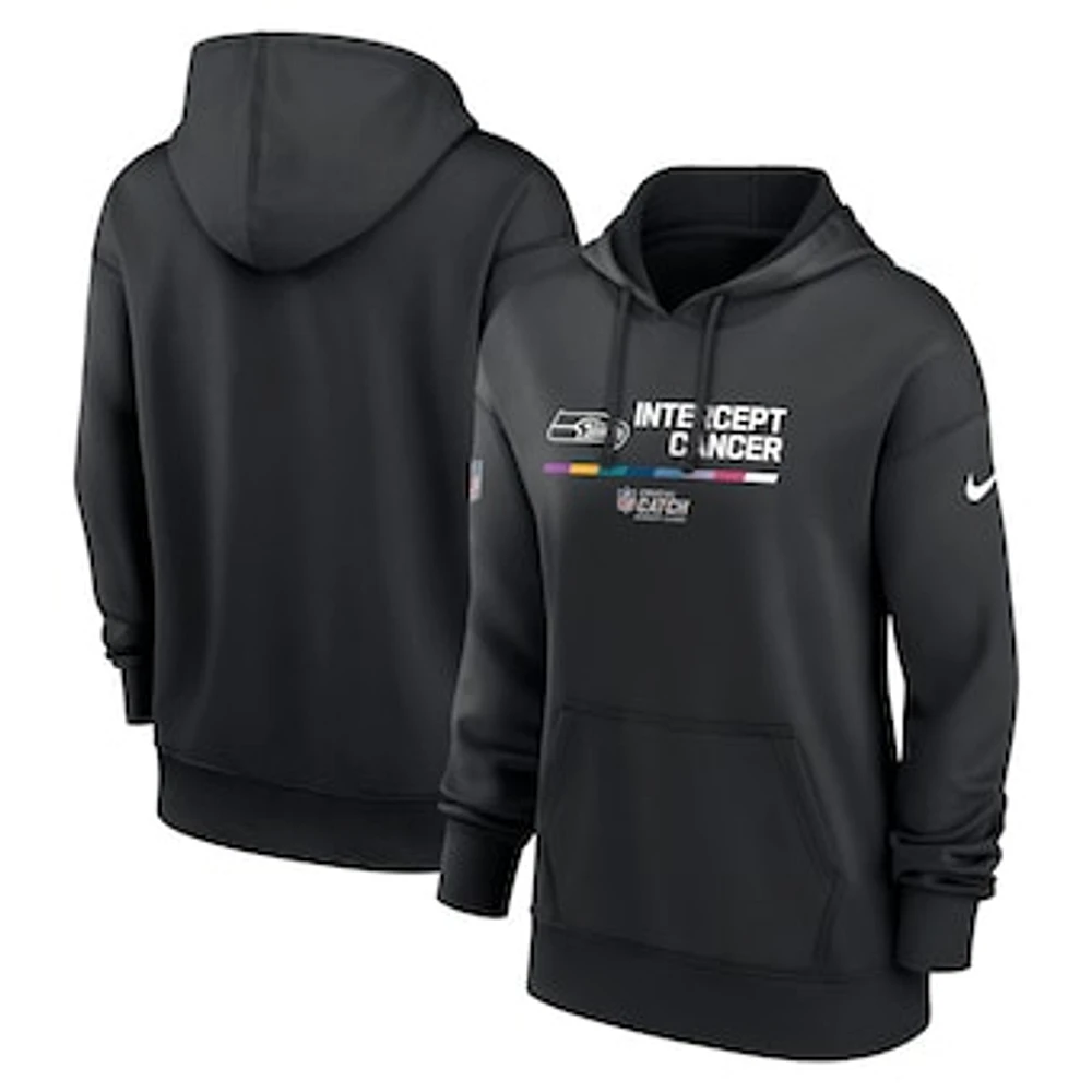 Women's Nike Black Seattle Seahawks 2022 NFL Crucial Catch - Therma Performance Pullover Hoodie