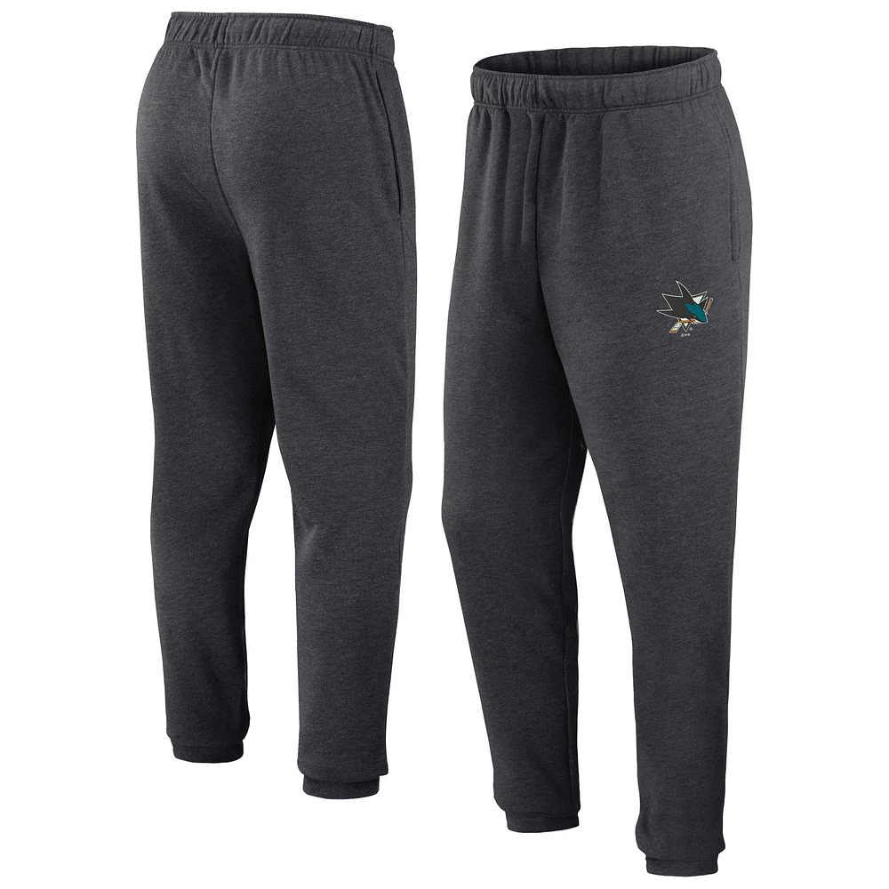 Men's Fanatics Heather Charcoal San Jose Sharks Form Tracking Sweatpants