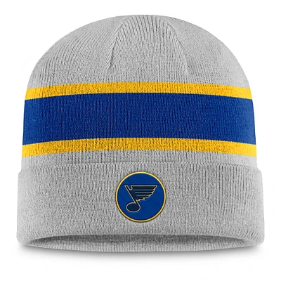 Men's Fanatics Heathered Gray St. Louis Blues Logo Cuffed Knit Beanie