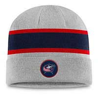 Men's Fanatics Heathered Gray Columbus Blue Jackets Logo Cuffed Knit Beanie