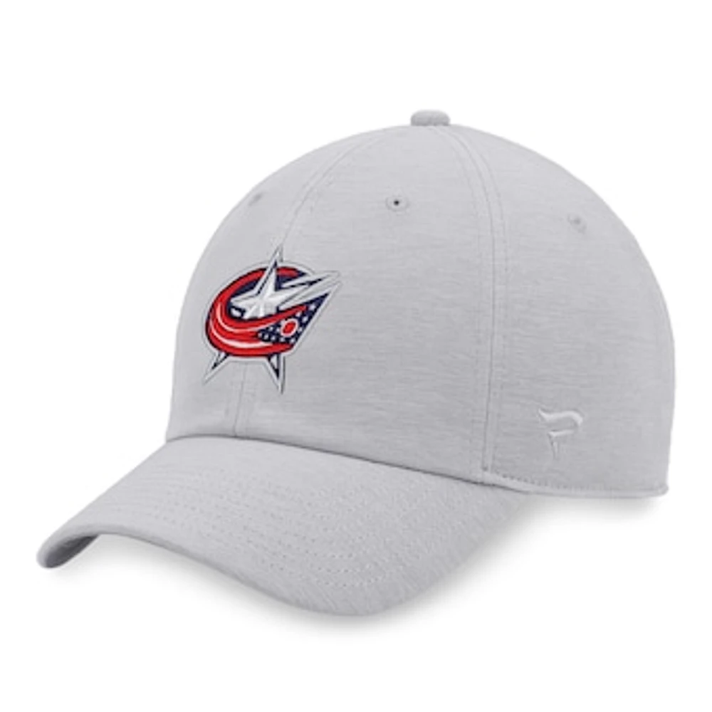 Men's Fanatics Heather Gray Columbus Blue Jackets Logo Adjustable Hat