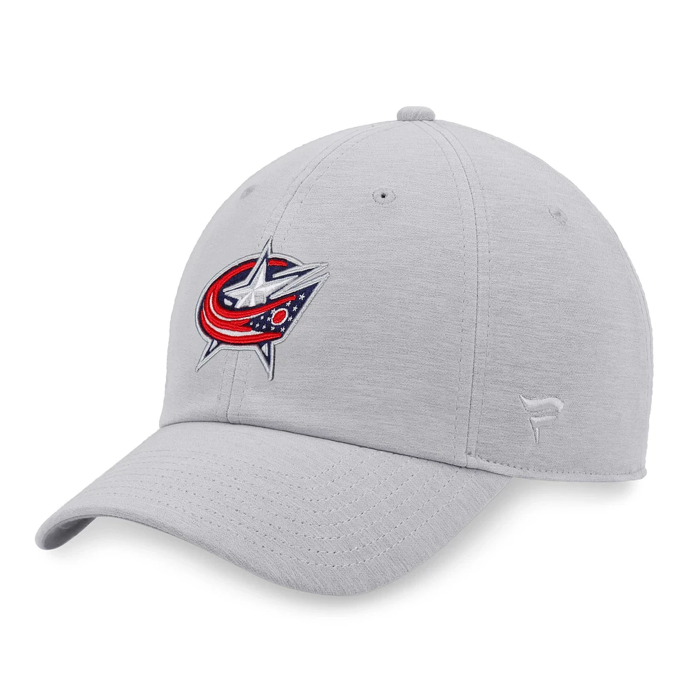 Men's Fanatics Heather Gray Columbus Blue Jackets Logo Adjustable Hat