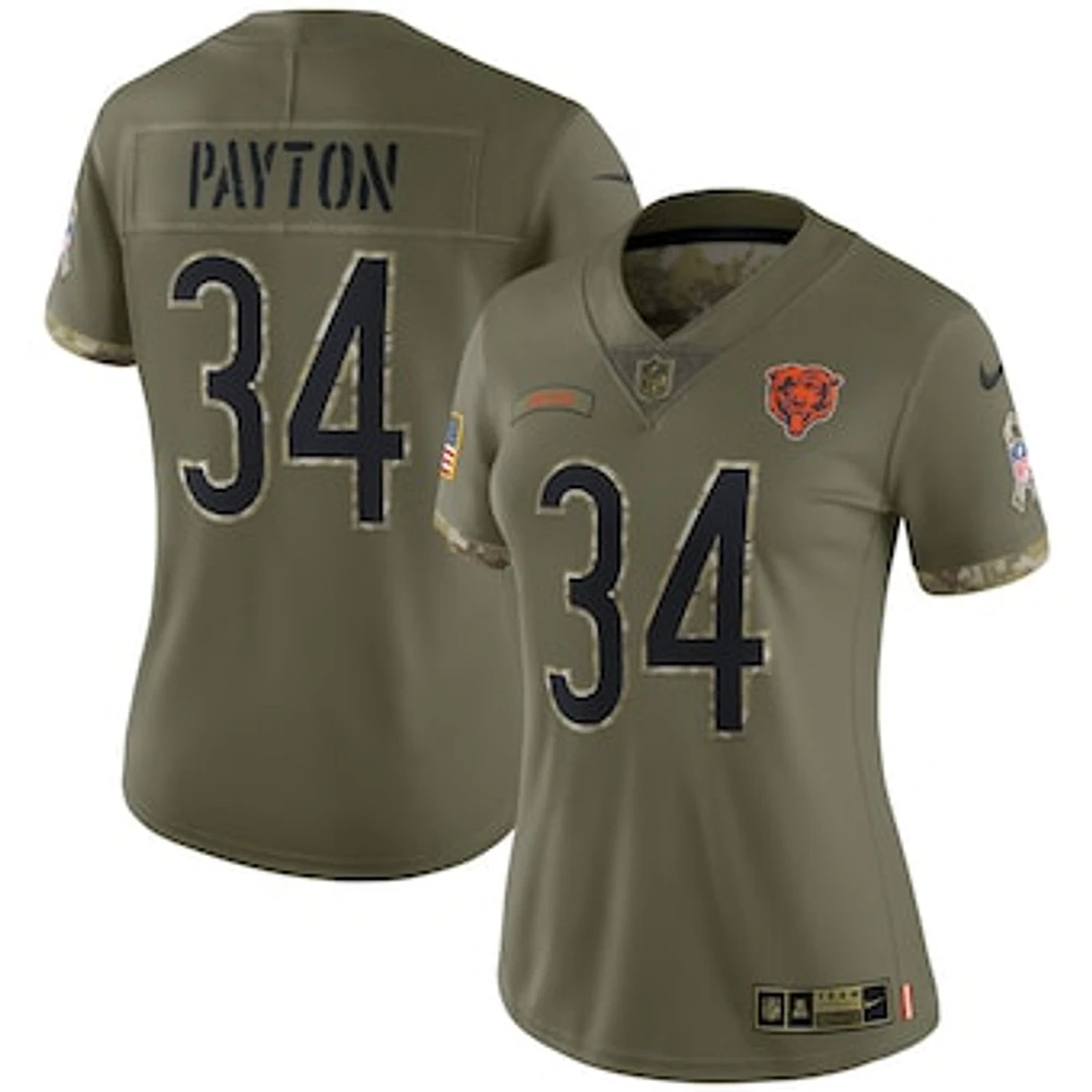 Women's Nike Walter Payton Olive Chicago Bears Salute To Service Retired Player Limited Jersey