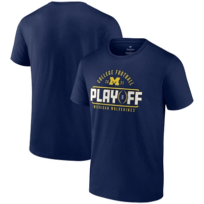 Men's Fanatics Navy Michigan Wolverines 2021 College Football Playoff Bound Kickoff T-Shirt