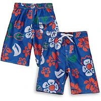 Preschool Wes & Willy Royal Florida Gators Floral Volley Swim Shorts