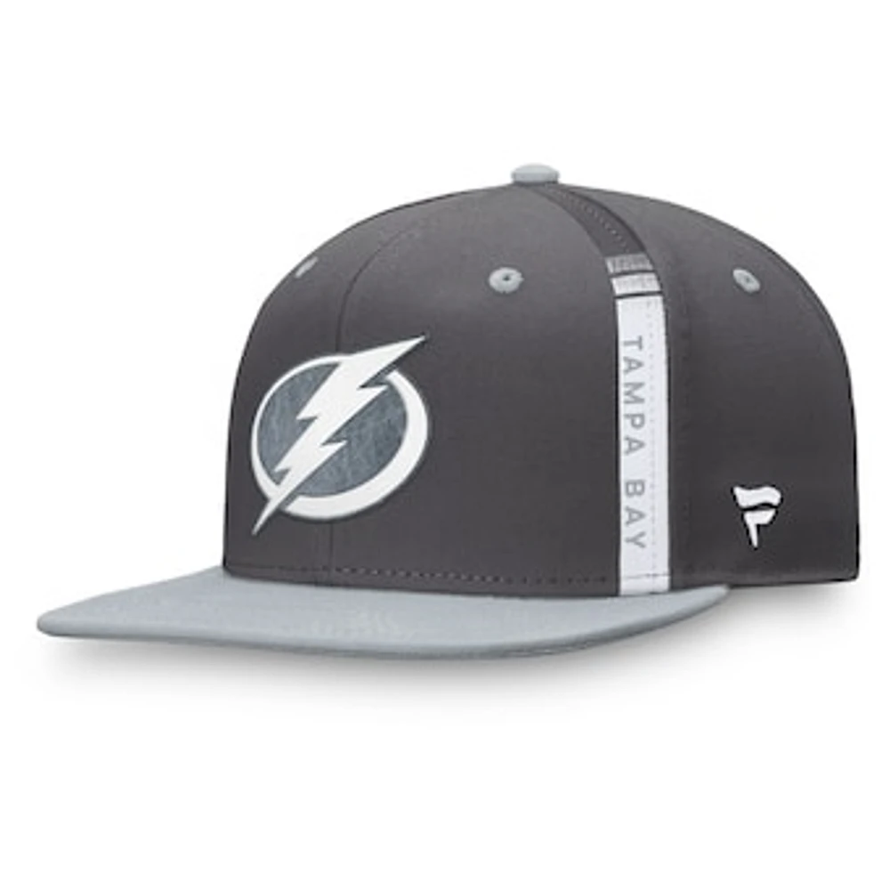 Men's Fanatics Charcoal Tampa Bay Lightning Authentic Pro Home Ice Snapback Hat