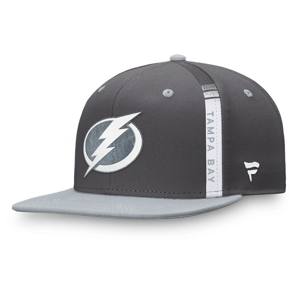 Men's Fanatics Charcoal Tampa Bay Lightning Authentic Pro Home Ice Snapback Hat