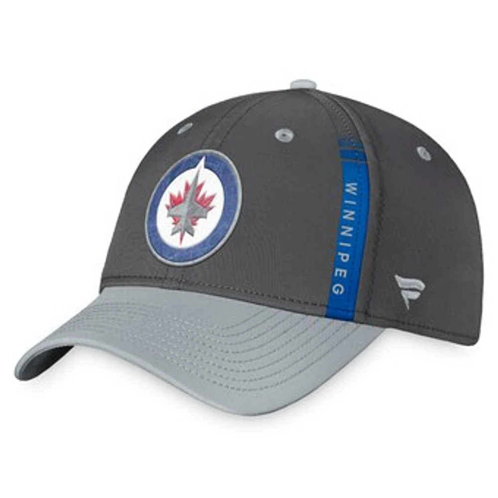 Men's Fanatics Charcoal/Gray Winnipeg Jets Authentic Pro Home Ice - Flex Hat