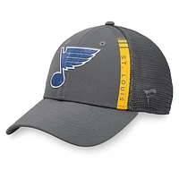 Men's Fanatics Charcoal St. Louis Blues Authentic Pro Home Ice Trucker Adjustable Hat