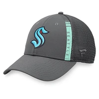 Men's Fanatics Charcoal Seattle Kraken Authentic Pro Home Ice Trucker Adjustable Hat