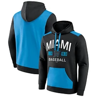 Men's Fanatics Black/Blue Miami Marlins Chip Team Pullover Hoodie