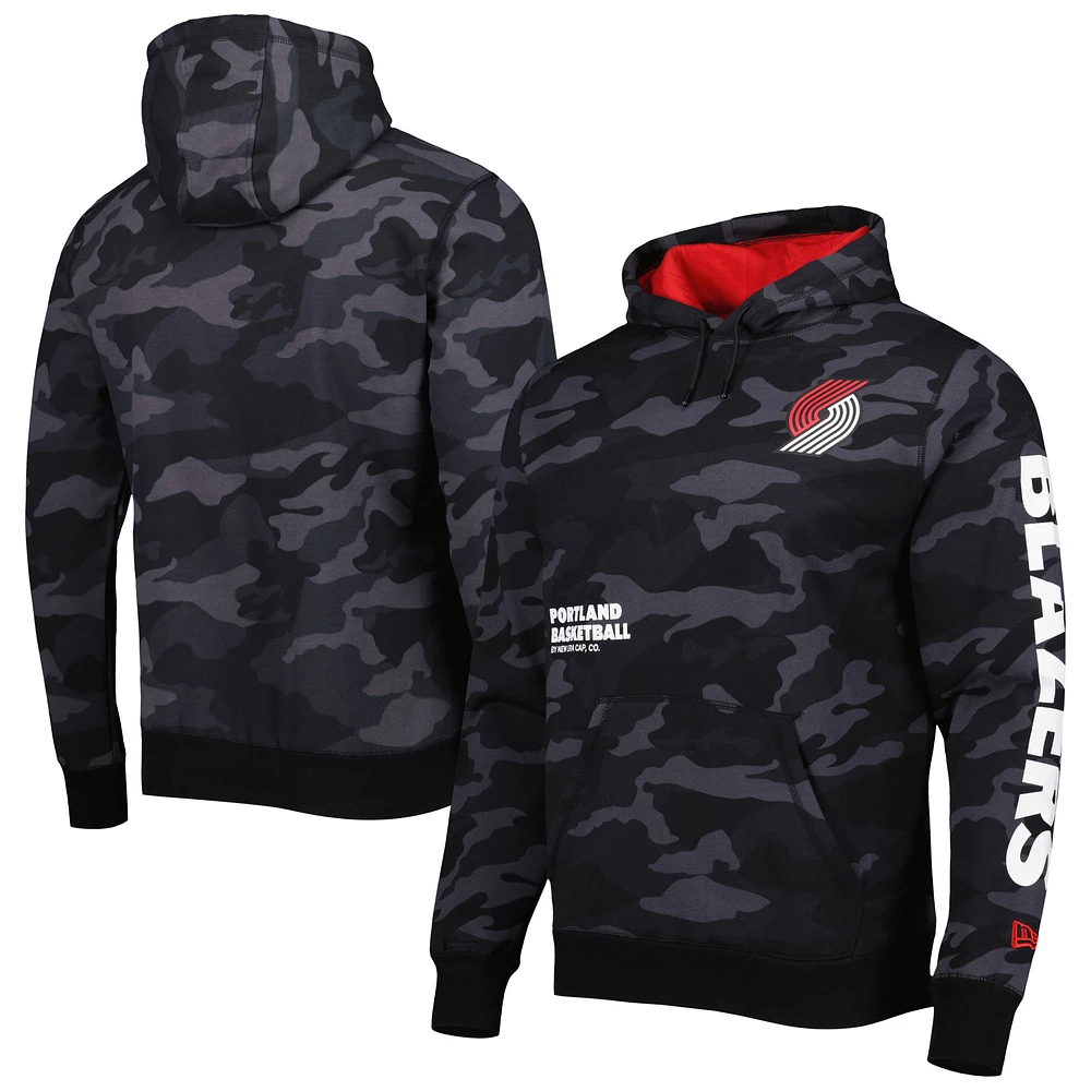 Men's New Era Black/Camo Portland Trail Blazers Tonal Pullover Hoodie