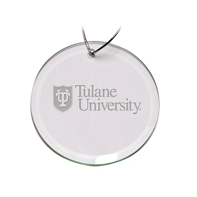 Tulane Green Wave 3'' Team Glass Round Ornament