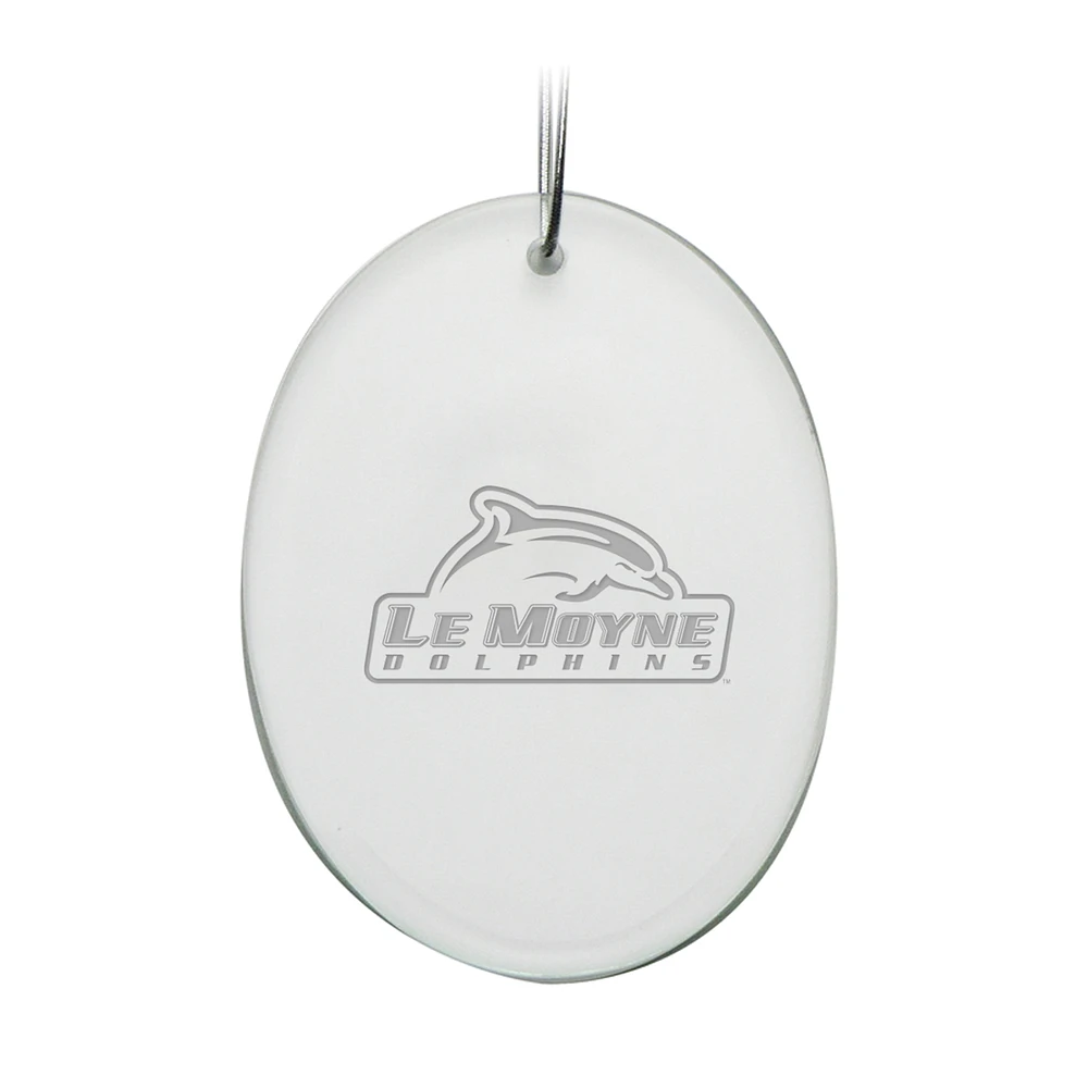 Le Moyne Dolphins 2.75'' x 3.75'' Glass Oval Ornament
