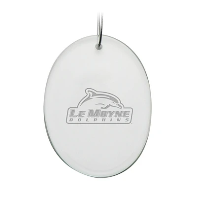 Le Moyne Dolphins 2.75'' x 3.75'' Glass Oval Ornament